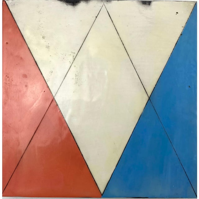 Contemporary Original Encaustic Collage Paintings by Gina Cochran - "Preppy" - 2 Panels For Sale - Image 3 of 5
