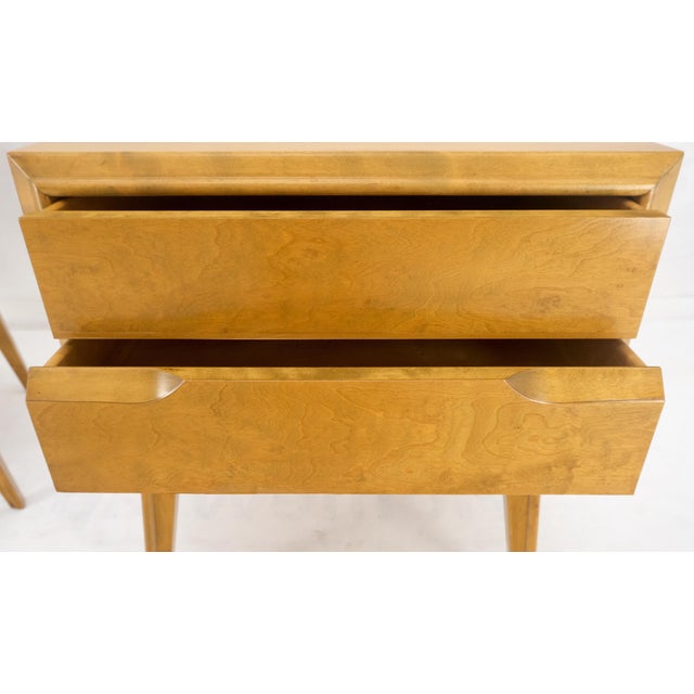 Swedish Edmund Spence 2 Drawer Blond Birch Night Bed Stands Cabinets - A Pair For Sale - Image 11 of 12