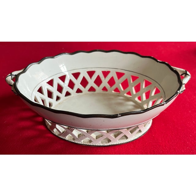 Antique Early 19th Century English Georgian Creamware Chestnut Basket For Sale - Image 11 of 12