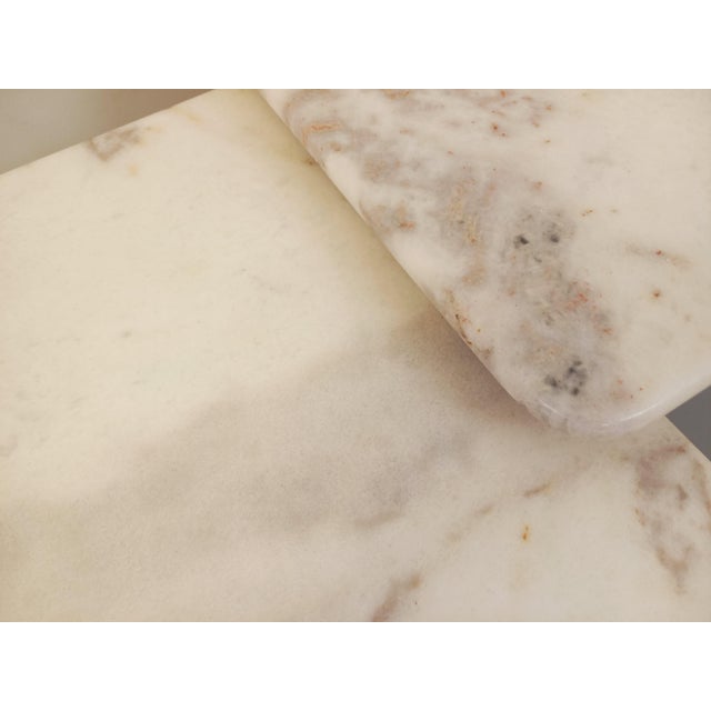 White Vintage Nesting Tables in White Marble, 1970s, Set of 2 For Sale - Image 8 of 18