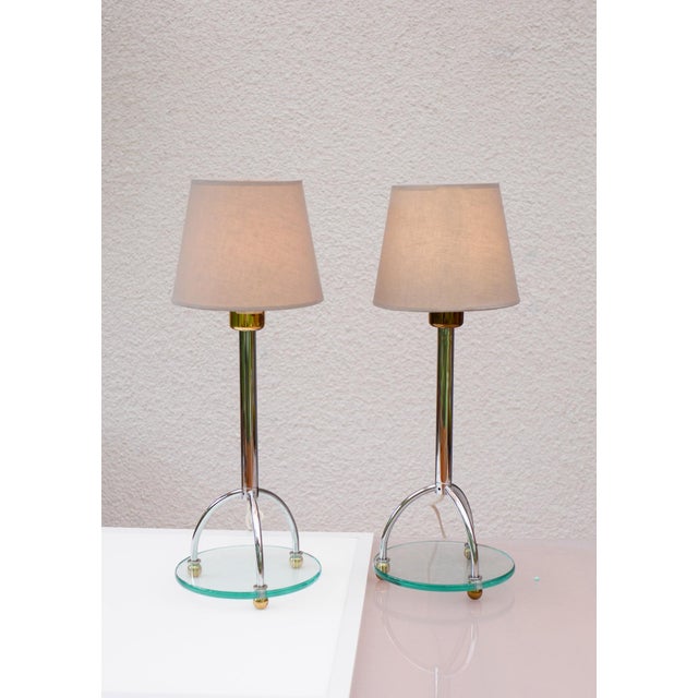 Art Deco Scandinavian Minimalist Skymning Table Lamps in Chrome and Glass by Ehlén Johansson for Ikea, Set of 2 For Sale - Image 11 of 12