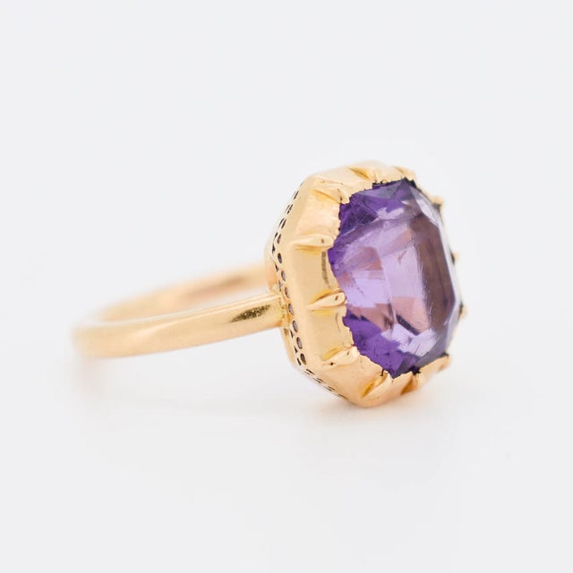 Gold and Amethyst Ring Circa 1850, Size 6.5 For Sale - Image 6 of 7