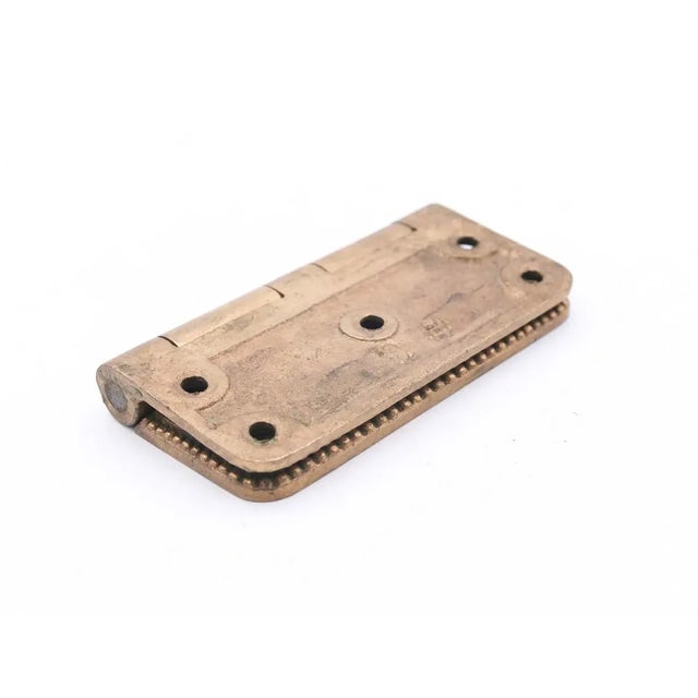 Unique Antique Bronze 3.5 X 3.125 Butt Door Hinge For Sale - Image 4 of 5