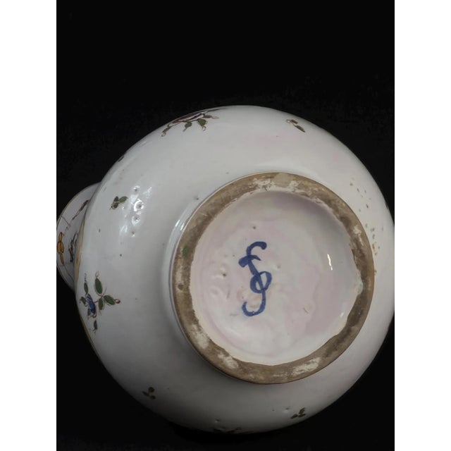 French Faience Vase with Cherub, 1700s For Sale - Image 9 of 10