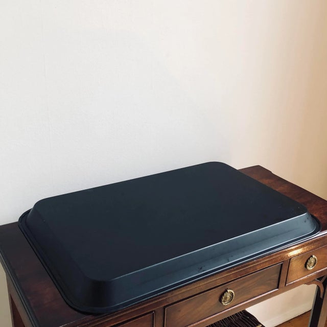 Late 20th Century Black & Gold Tole Tray For Sale - Image 9 of 11