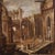 Great 18th-century architectural capriccio with figures. Painting oil on canvas painting depicts an evocative...