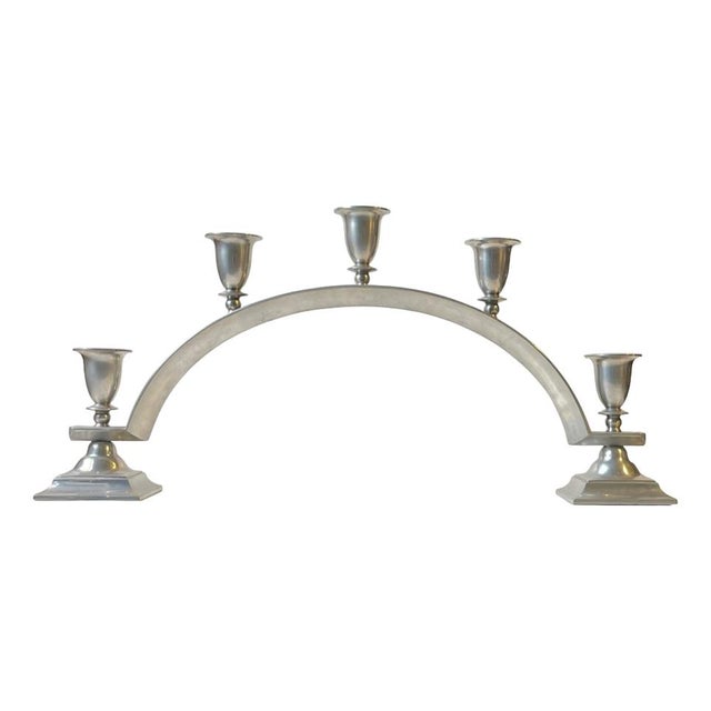 Art Deco Arch Candelabra in Pewter from Just Andersen, 1940s For Sale - Image 13 of 13