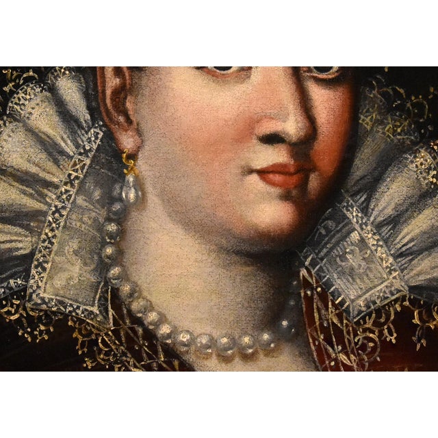 Scipione Pulzone / Il Gaetano, Portrait of Bianca Cappello, 1590, Oil on Canvas For Sale - Image 8 of 11