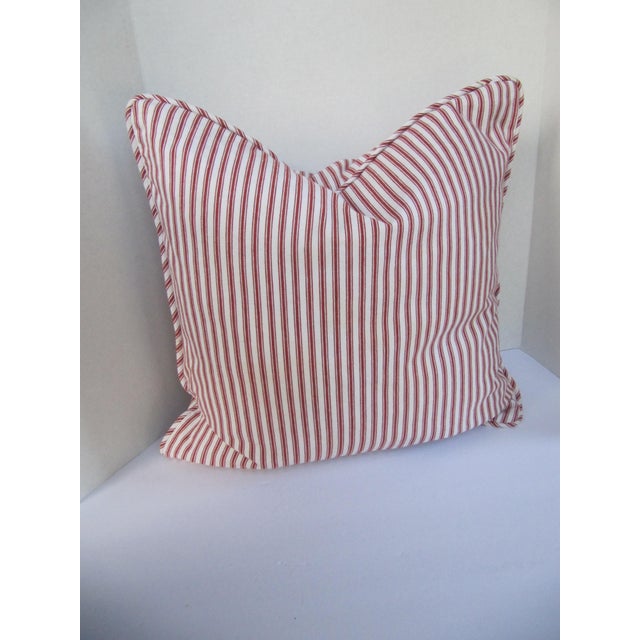 Restoration Hardware Burgundy Striped Ticking Throw Pillow Chairish