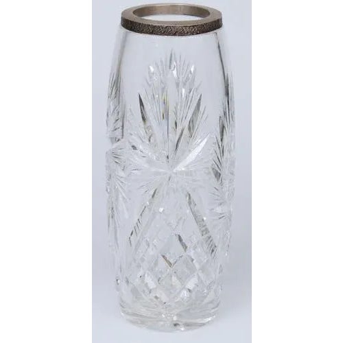 20th century 30th year Latvia. Grinding glass, crystal, silver, proof 875. 20.2x12.7 cm.