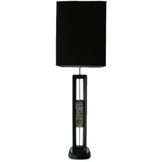 Vintage Mid Century Modern Danish Wood and Quartz Table or Desk Lamp, 1960's For Sale