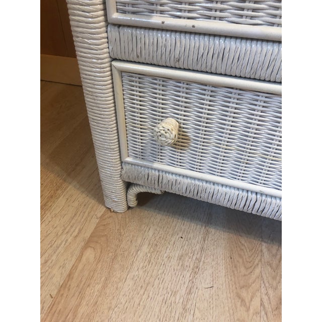 1970s Mid Century Henry Link Wicker Dresser and Mirror 2 Pieces