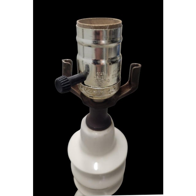 Ceramic Vintage Traditional Wheat Crest Lenox Style White Gold Extra Tall Turned Table Lamps- A Pair For Sale - Image 7 of 10