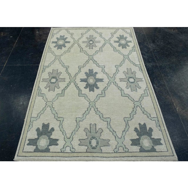 Turkish Oushak Rug 4'1" x 6'2" #18092 Explore a curated collection of hallway runners, wool rugs, and handmade...