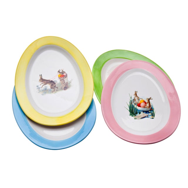 Early 21st Century Williams Sonoma Ceramic Easter Plates Set of 4