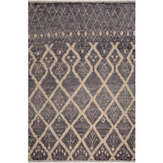 1990s Modern Moroccan Wool Rug - 7′11″ × 10′4″ For Sale
