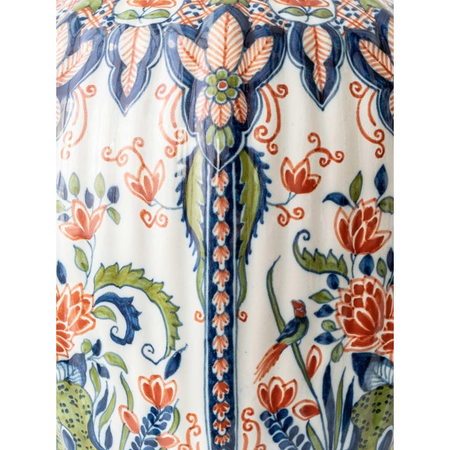 Vintage Delft Polychrome Ceramic Table Lamp from Royal Tichelaar Makkum, 1940s For Sale - Image 9 of 14