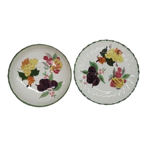 Southern Potteries Inc Hand Painted Blue Ridge Fruit Bowl and Plate - A Pair
