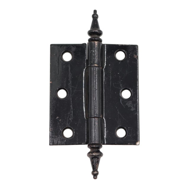 Vintage 3 X 3.375 In. Black Steel Door Hinge For Sale