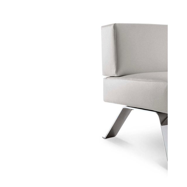 Textile Ombra Armchair with Steel Frame by Charlotte Perriand For Sale - Image 7 of 12