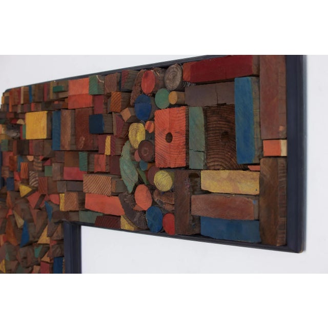 Wood Mabel Hutchinson Style Wood Mosaic Collage For Sale - Image 7 of 10