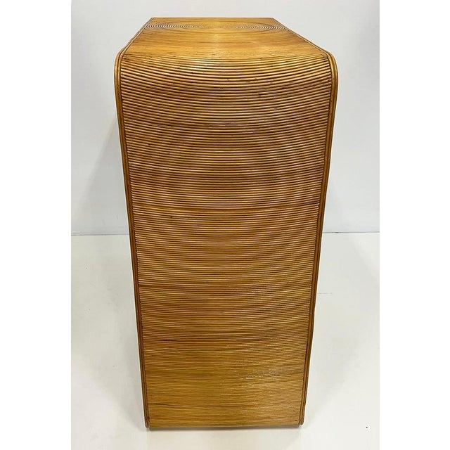 Wood Vintage Coastal Pencil Reed Chest of Drawers, Gabriela Crespi Manner For Sale - Image 7 of 7