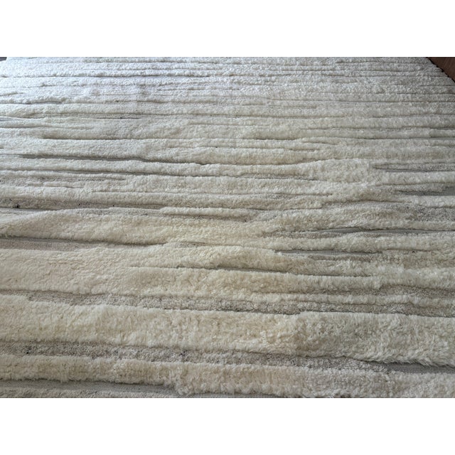 Rh Eli Wool Rug – 12' × 15' Natural | Hand-Knotted New Zealand Wool | Moroccan-Inspired Contemporary Design For Sale - Image 9 of 18