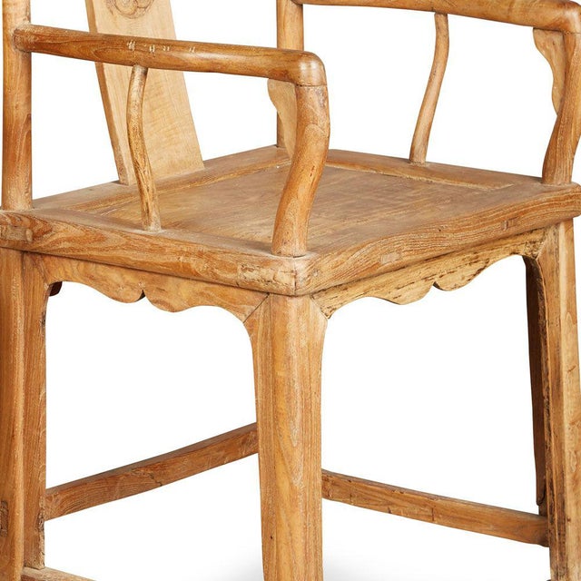 Set of Antique Southern Official Style Elm Armchairs For Sale - Image 4 of 6
