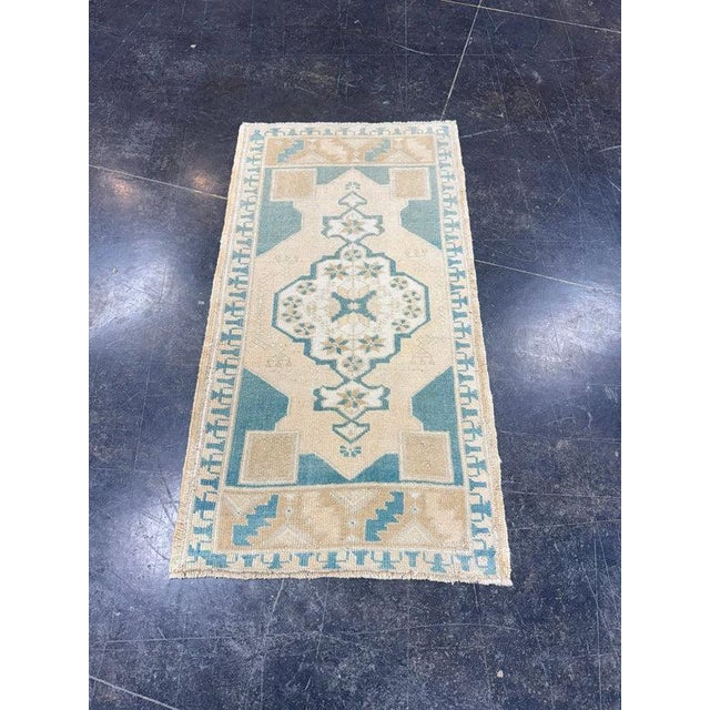 Brown Turkish Mini Rug Oriental Hand Knotted Vintage Rug 1'10" x 3'5" #17468 For Sale - Image 8 of 8