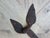 Early 19th Century Blacksmith-Forged Wrought Iron Strap Hinge With Leaf Terminals For Sale - Image 4 of 5