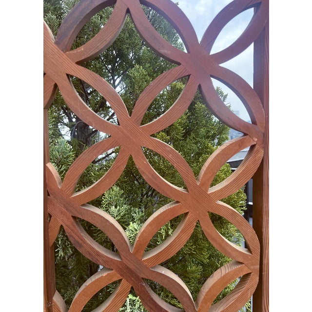 Mid 20th Century Mid 20th Century Four Panels Teak Folding Screen Room Divider For Sale - Image 5 of 8