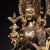 Vintage Gilt Bronze Seated Buddha, High Relief Carving With Flanking Vines For Sale - Image 9 of 10