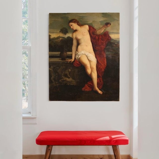Italian Artist, Sacred Love, Nude, 1830, Oil on Canvas For Sale - Image 8 of 16