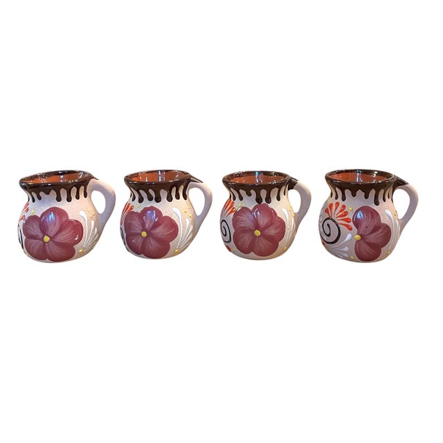 Terra Cotta Jarro De Barro • Terra Cotta Clay Pottery Art • Pitcher • Set of 4 Cups For Sale - Image 8 of 13