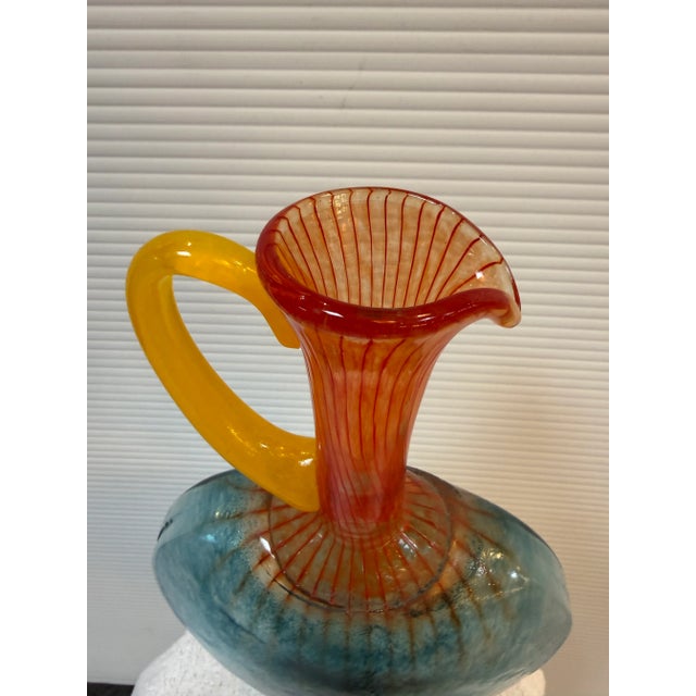 Kosta Boda Circa 1989 Kjell Engman for Kosta Boda Bon Bon Art Glass Pitcher + Goblet, Set For Sale - Image 4 of 12