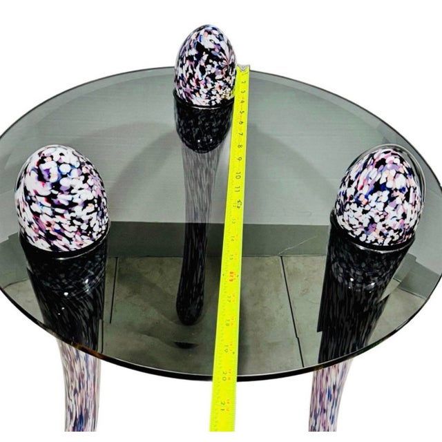 Glass 1960s Murano Postmodern Italian Glass Side Table For Sale - Image 7 of 10