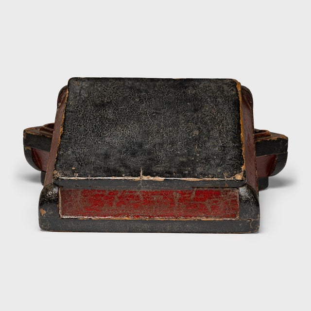 Rustic Chinese Red Lacquer Snack Box, C. 1820 For Sale - Image 3 of 5