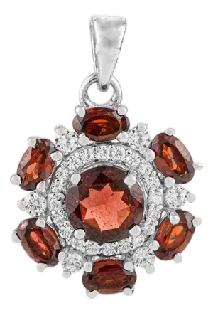 Exquisite 925 Silver Smoky Quartz Pendant With Round & Oval Stones by Carat&her