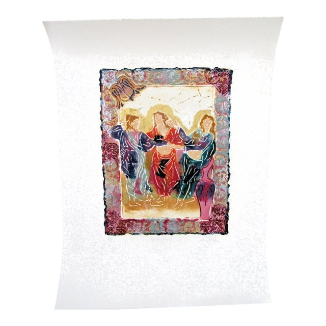 1990s Roy Tonkin "Graces I" Pencil Signed, Titled, Ap Glazed Etching Serigraph For Sale