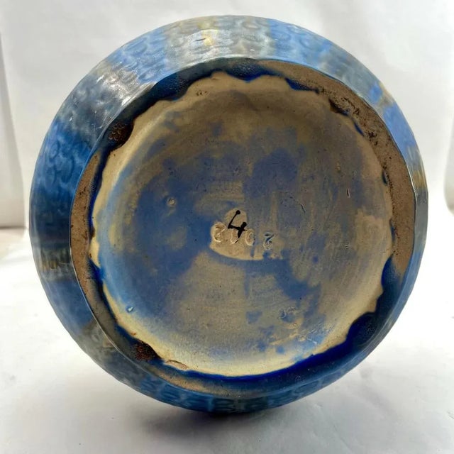 Large Art Nouveau Handmade and Hand Glazed Soliflore Vase, 1930s For Sale - Image 10 of 12