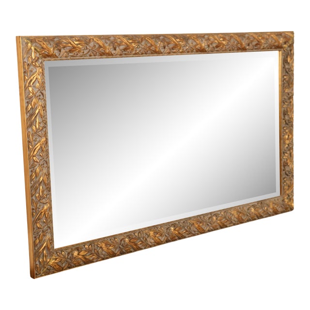 Late 20th Century LaBarge Italian Giltwood Carved Wall Mirror For Sale
