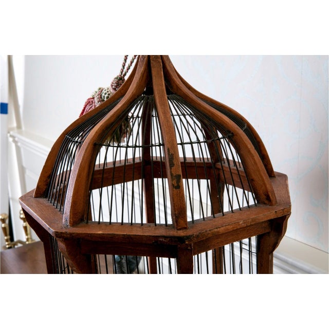 Antique Octagonal Molded Domed Bird Cage For Sale - Image 12 of 16
