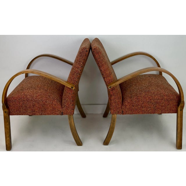 Wood Pair of 1950's Armchairs For Sale - Image 7 of 9