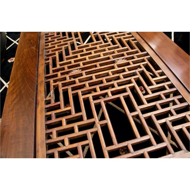 Chinese Rectangular Hand-Carved Elmwood Cocktail Table For Sale - Image 9 of 13