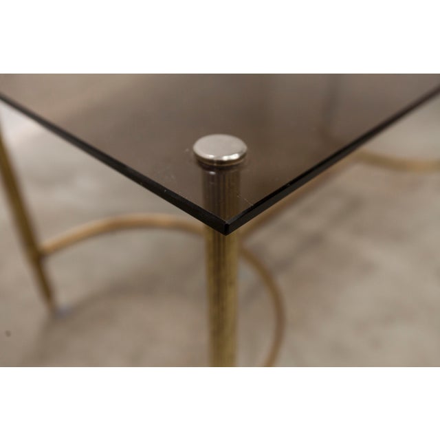 Vintage Coffee Table in Gilt Brass and Smoked Glass, 1960 For Sale - Image 17 of 18