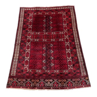 Antique Ersari Turkmen Hatchli Parda Yurt Door Hanging Rug - 6'8" X 4'11" For Sale