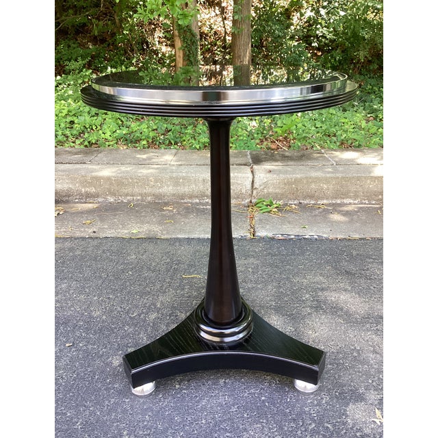 Late 20th Century Neoclassical Style Black Marble Top Guerridon Side Table For Sale In Atlanta - Image 6 of 7