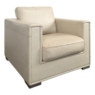 Cream Leather Lounge Chair from Rivolta, Italy, 2000s For Sale