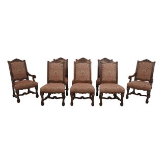 Set of 8 Henredon Continental Style Upholstered Dining Room Chairs For Sale