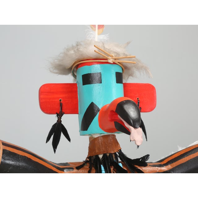 Massive 5ft Tall Navajo Eagle Dancer Kachina Signed "Guy v.y." For Sale - Image 12 of 12